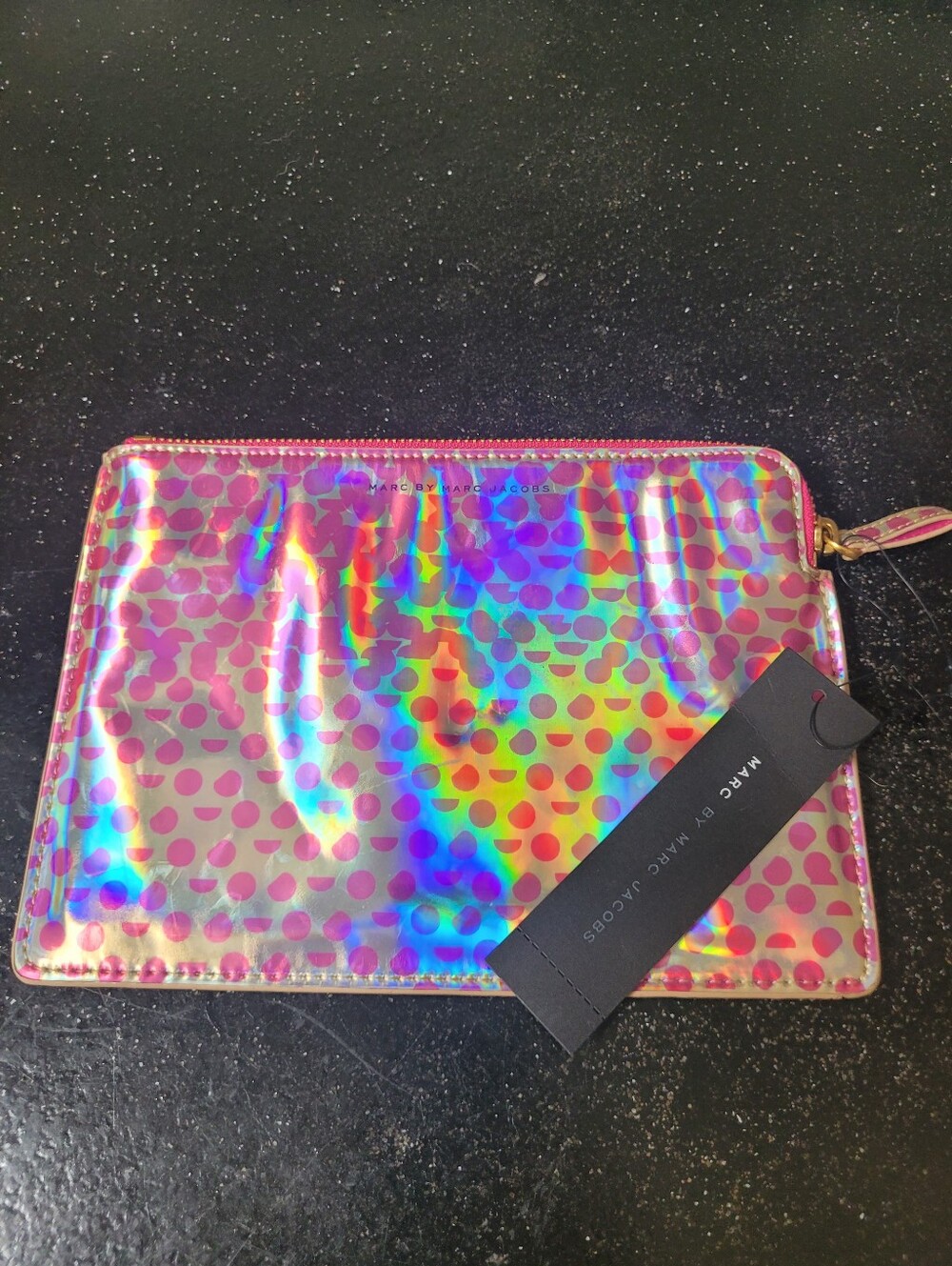Marc by Marc Jacobs Iridescent Pink Polka Dot Tablet Pouch NWT